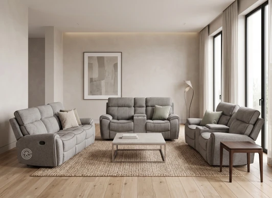 Perth 7 Seater Recliner In Grey 