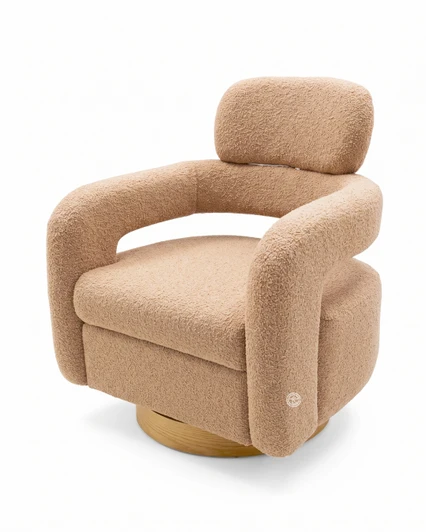 Sherpa Swivel Chair In Camel