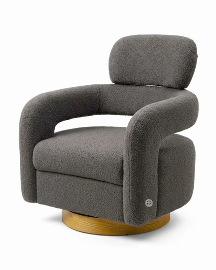 Sherpa Swivel Chair In Cold Grey