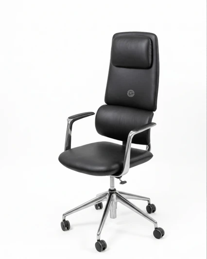 HB Chair FK014-A11 in Black Leather