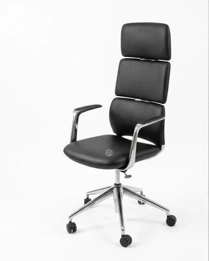 HB Chair FK013-A11 in Black Leather