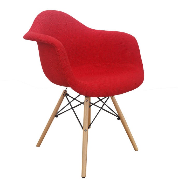 Mia Style Bistro Chair in Red Fabric-OUT OF STOCK