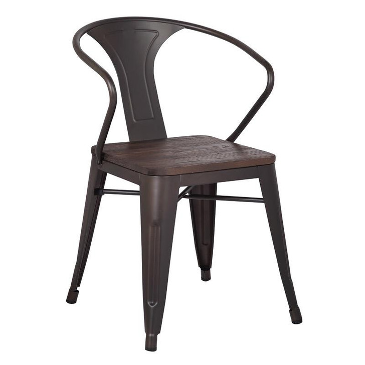 Tolix LB Bistro Chair In Sanded Black/Brushed Gold