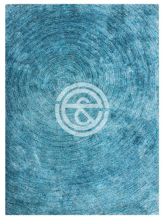 Rihome Growing Ring Rug in Blue - 1.6m X 2.3m 