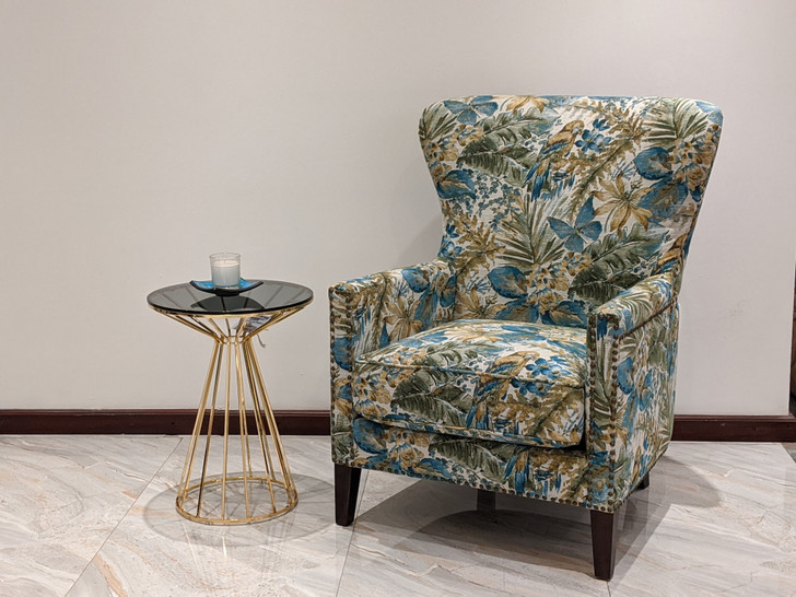 Fulham Accent Chair  In Green Floral-OUT OF STOCK