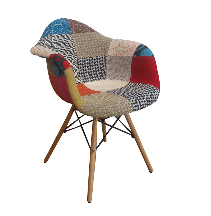 Mia Style Bistro Chair With Arms -  In Patchwork 1