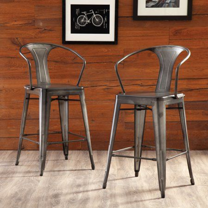 Tolix LB Bar Chair In Vintage Light Gray