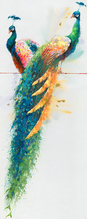 Painting - Pair of Peacocks (D0012D)-(100X250)CM