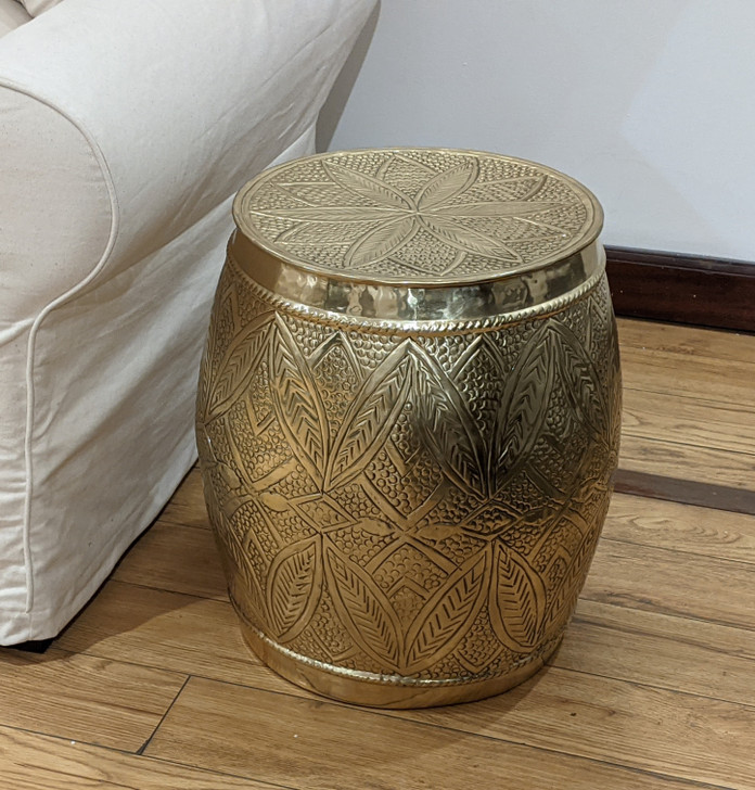 Drum Coffee Stool In Brass (S7029)