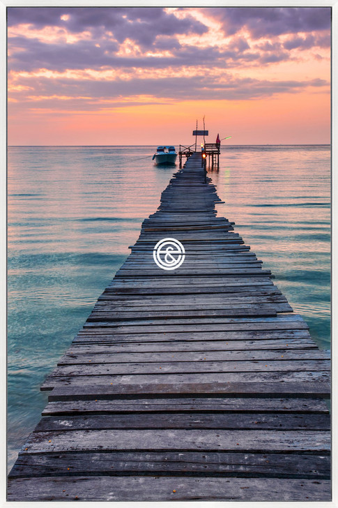 Tempered Glass Wall Art - Sunset Jetty BD0166-(80X120)CM-OUT OF STOCK