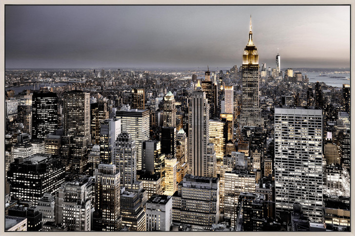 Tempered Glass Wall Art - City Skyline at Night EA0534-1-(120X80)CM