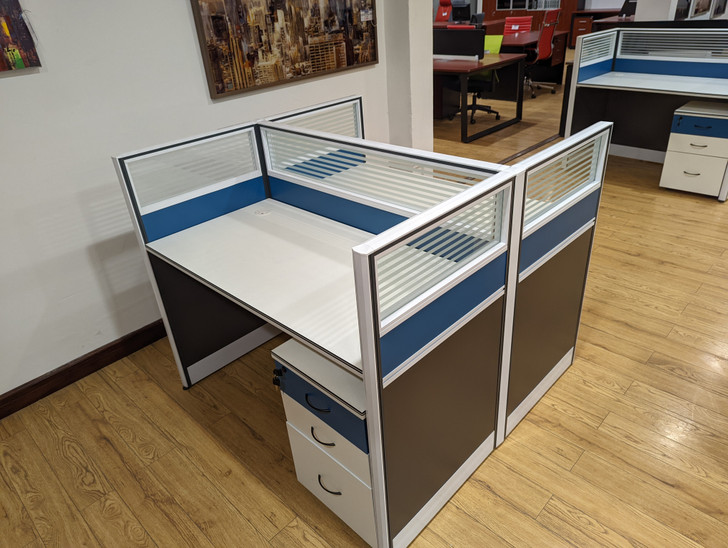 2 Way Workstation 1.2m x 1.2m in White