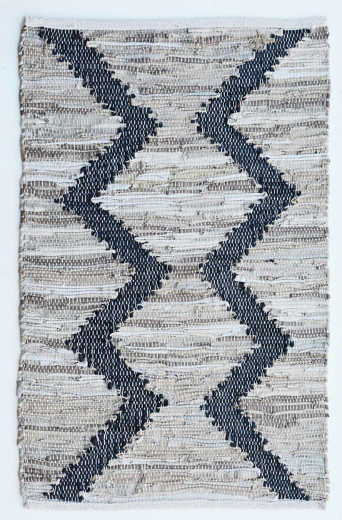 Cotton/Leather Shuttle Weave Durrie W/Hamming-MH-916 1.6x2.3m-OUT OF STOCK