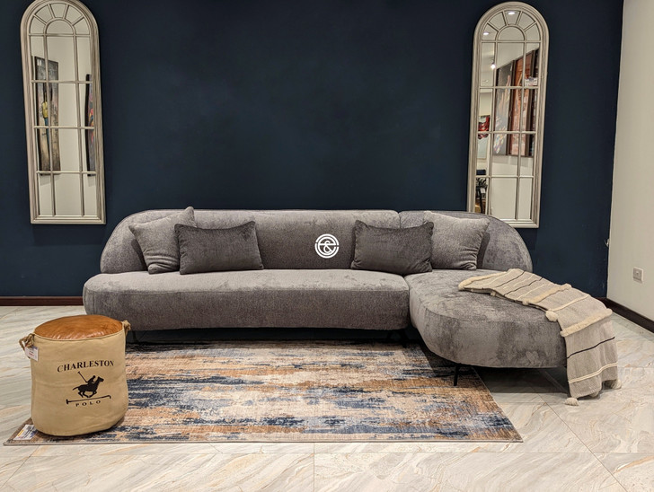 Asher L-Shape Sofa in Dark Gray