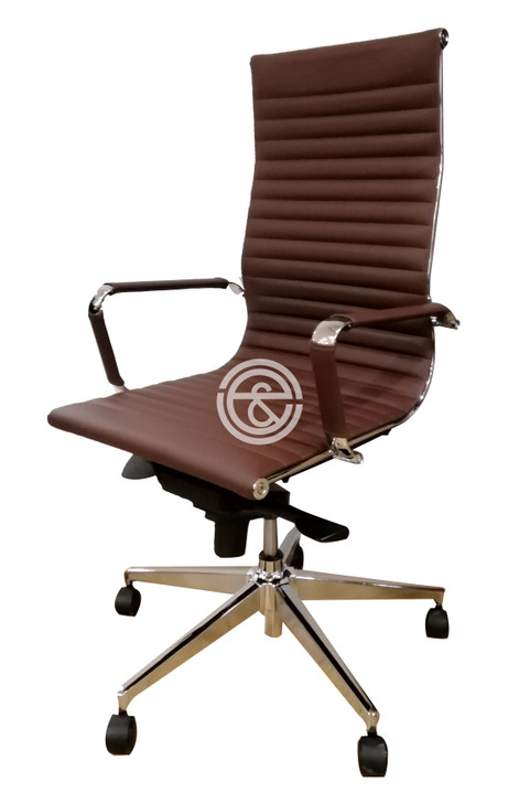 Sunny HB Chair In Dark Brown PU -OUT OF STOCK