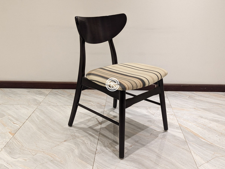 Osaka Dining Chair In Cappuccino Finish & Black Stripes