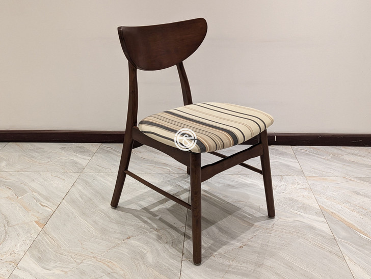 Osaka Dining Chair In Walnut Finish & Black Stripes