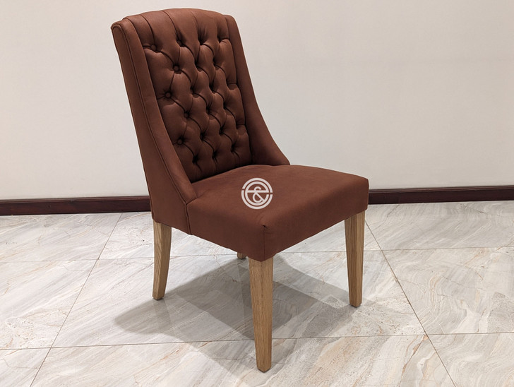 Nora Tufted Dining Chair In Brown (HK075-08) (BEC1555)