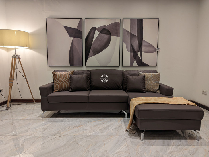 Ellen L Shape Sofa In Chocolate (Chaise on Right while looking RHF)