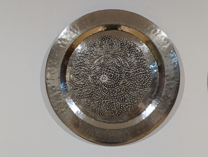 Decorative Brass Tray in Silver Finish (AT5280)