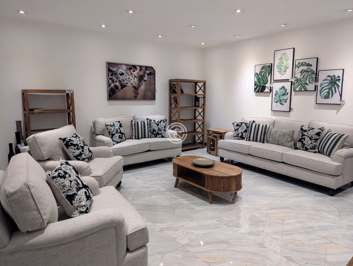 Catalina 7 Seater Sofa in Beige 2 & Black