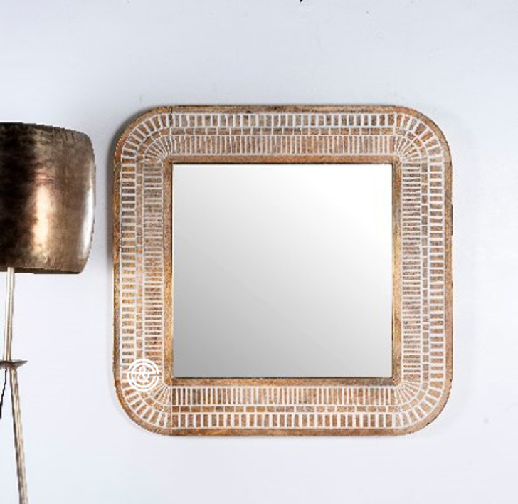 Anagha Mirror In WhiteWash 120X120CM