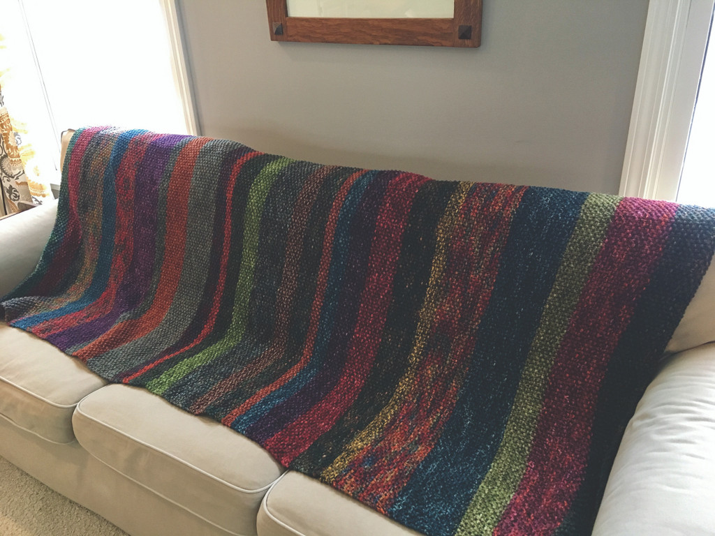 Blanket knitting pattern download using sport weight yarn.