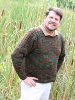 men's sweater knitting pattern, using sport weight yarn
