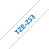 Brother TZe Tape 12mm Blue on White TZE233