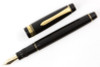Pilot Justus 95 Fountain Pen 14K Gold Fine Medium Nib Black Stripe Barrel