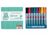 Pilot SCA-B-S8 Super Color Permanent Marker Broad Chisel Tip 4.5mm Boxed Set of 8 Assorted Colours