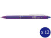 Pilot FriXion Clicker Erasable Retractable Gel Pen Fine Violet Box of 12