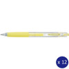 Pilot Poplol Retractable Gel Pen 0.7mm Pastel Yellow Box of 12