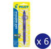 Pilot FriXion Clicker Erasable Retractable Gel Pen Fine Blue Pack of 6