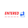 Deskmate 0273670 Dual Colour Pre-Inked Office Stamp "Entered (Date)" Blue/Red | Its A Mega Thing