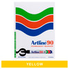 Artline 109007 90 Permanent Marker 5mm Chisel Nib Yellow Box 12 | Mega Office Supplies