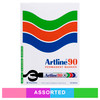 Artline 109044 90 Permanent Marker 5mm Chisel Nib Brights Box 12 | Mega Office Supplies