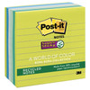 Post-it 70005251452 Recycled Super Sticky Lined Notes 675-6SST 101x101mm Bora Bora Collection 