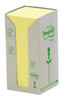 Post-it FT510110347 100% Recycled Notes 654-RTY 76x76mm Canary Yellow - Pack of 16 | MegaX