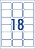 Label layout showing 18 address labels per A4 sheet for 63.5 mm x 46.6 mm size