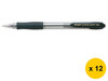 Pilot Super Grip Black Retractable Ballpoint Pen Medium Box of 12
