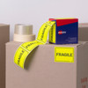Avery #932602 Fragile Fluoro Yellow Labels 750/Roll 75 x 99.6mm - avery stickers, avery labels australia, avery australia, avery l7163 | It's A Mega Thing