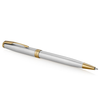 Parker Ballpoint Pen Sonnet Stainless Steel and Gold Trim Medium Tip