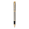Parker IM Rollerball Pen Brushed Metal Gold Trim Fine Tip