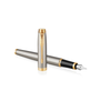Parker Fountain Pen IM Brushed Metal and Gold Trim Medium Nib