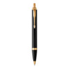 Parker IM Ballpoint Pen Black Lacquer and Gold Trim Medium Tip