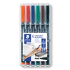 Staedtler SR314 WP6 Lumocolor Permanent Pen Broad Assorted Wallet of 6