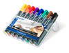 Staedtler 350-WP8 Permanent Chisel Tip Lumocolor Markers Wallet of 8 Assorted Colours