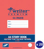 WRITER PREMIUM EB6527 STORY BOOK A4 64PG PLAIN/12MM RULED WITH MARGIN (SAW) PACK 20