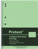 Protext NB2055Mix A4 Spiral Poly 3 Subject Book 270 Page with 4 Pockets – Assorted Pack of 5
